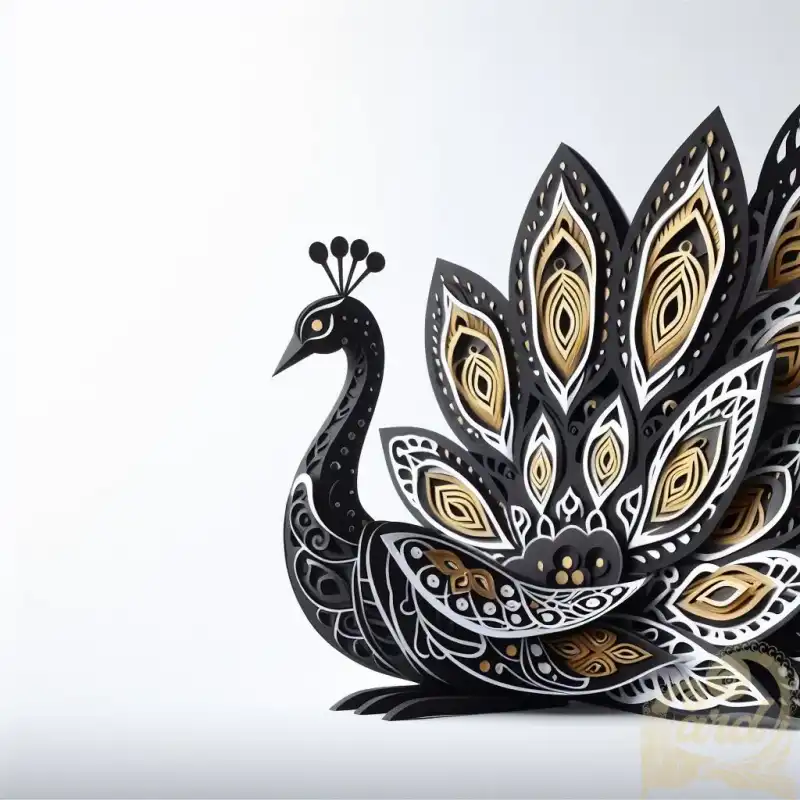 papercraft peacock batik