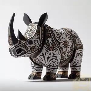 papercraft rhinoceros batik