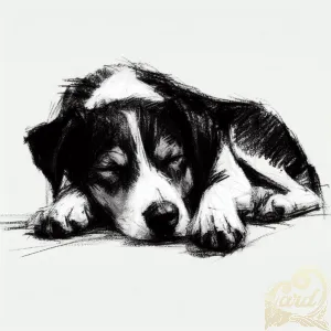 Peaceful Pup Sketch