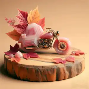 Pink agate motorbike