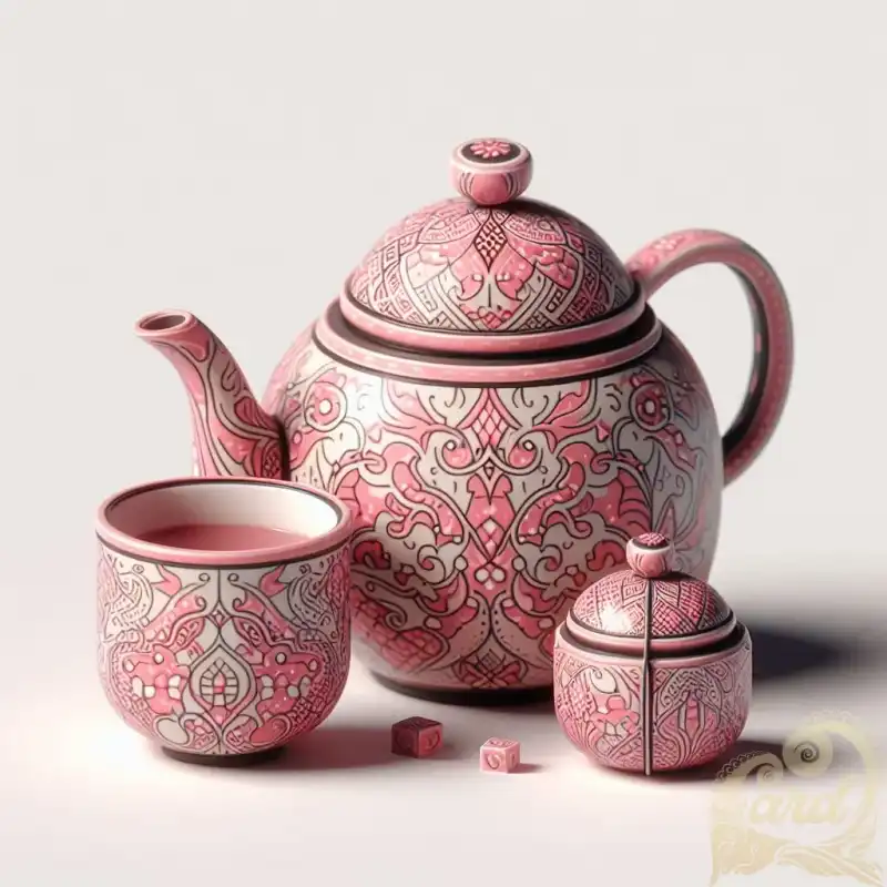 Pink batik teapot 