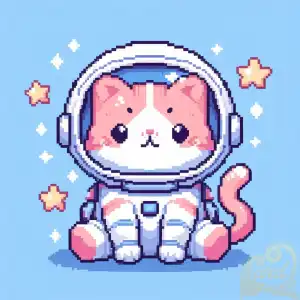 pink cat astronaut