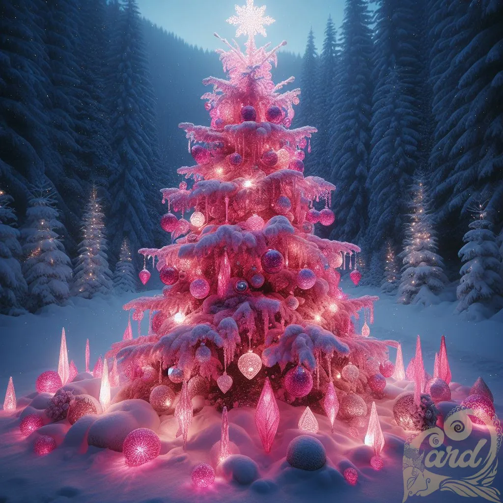 pink crystal christmas tree