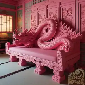 Pink dragon bench