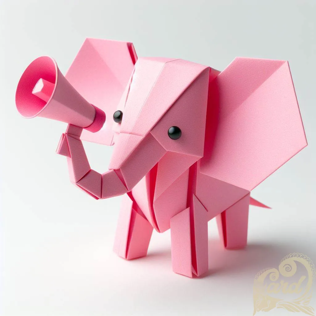 Pink Elephant Papercraft