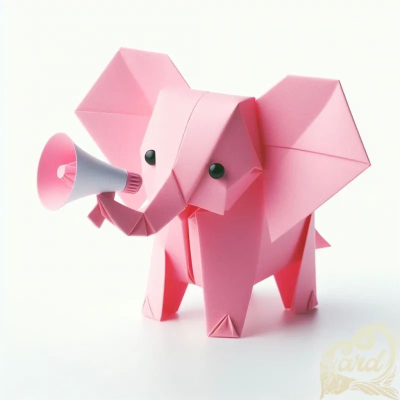 Pink Elephant Papercraft