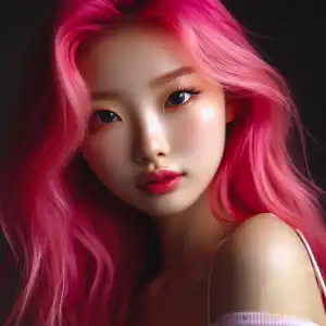 pink hair korean girl