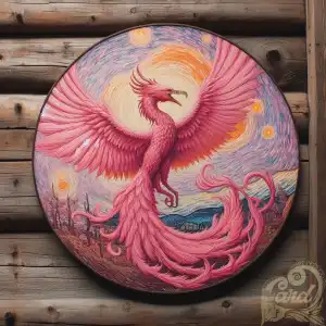 Pink phoenix painting