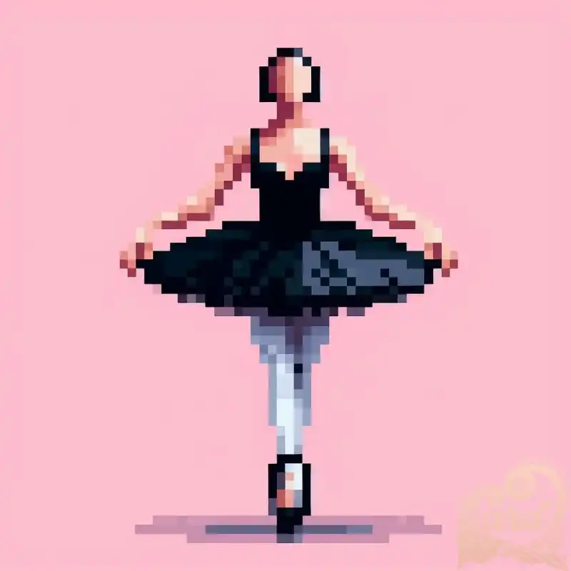 pink pixelated ballerina