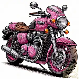 pink retro motorcycle