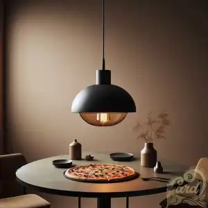 pizza under the light