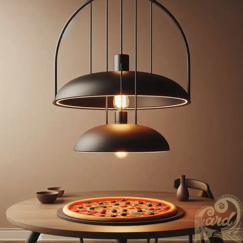 pizza under the light
