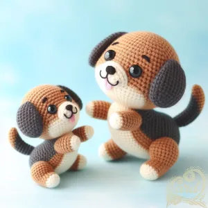 Playful Crochet Puppies Duo