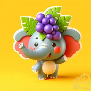 Playful Elephant Grape Sticker