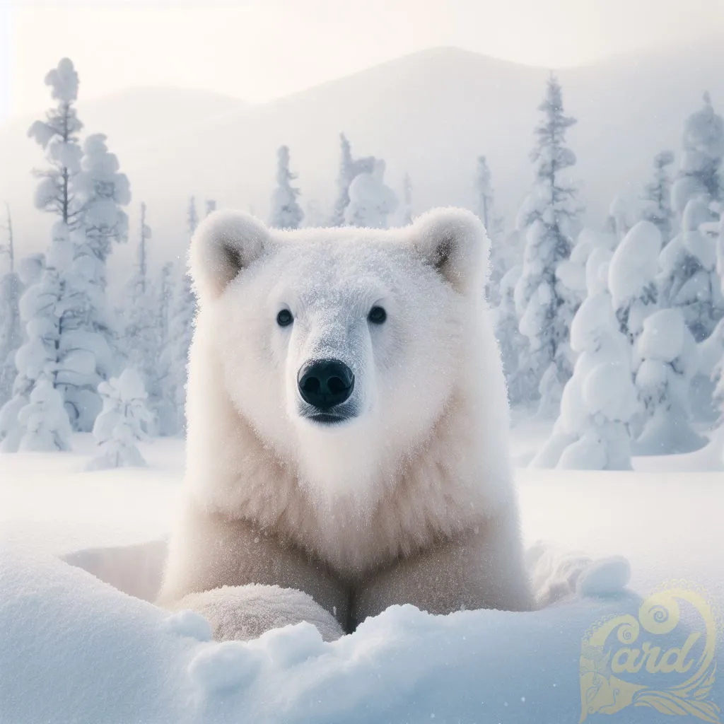 polar bear in winter