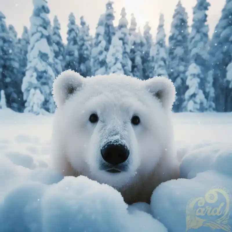 polar bear in winter