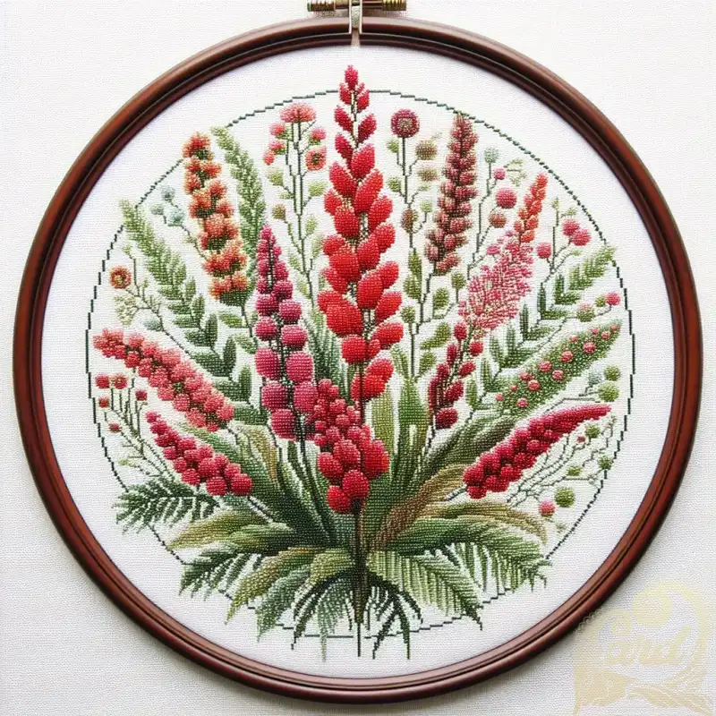 Pouch Plants Embroidery