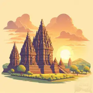 Prambanan temple in afternoon
