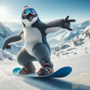 Pro Snowboarding Penguin