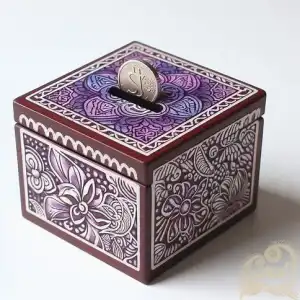 Purple batik motif piggy bank