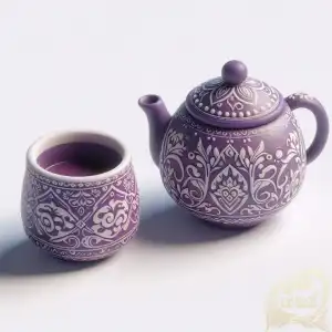 Purple batik teapot 
