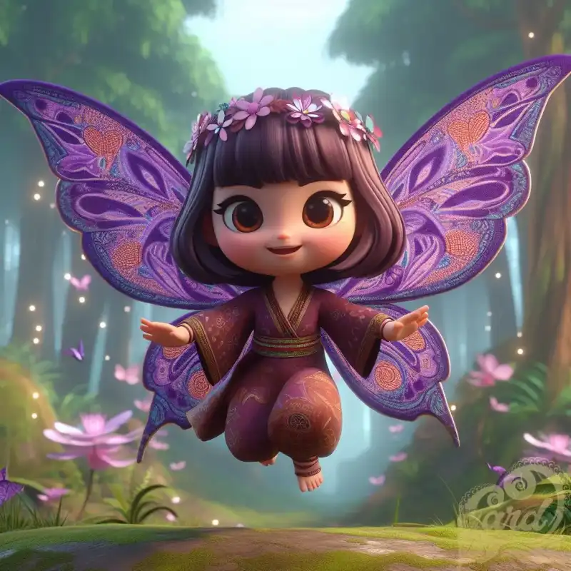 Purple butterfly girl