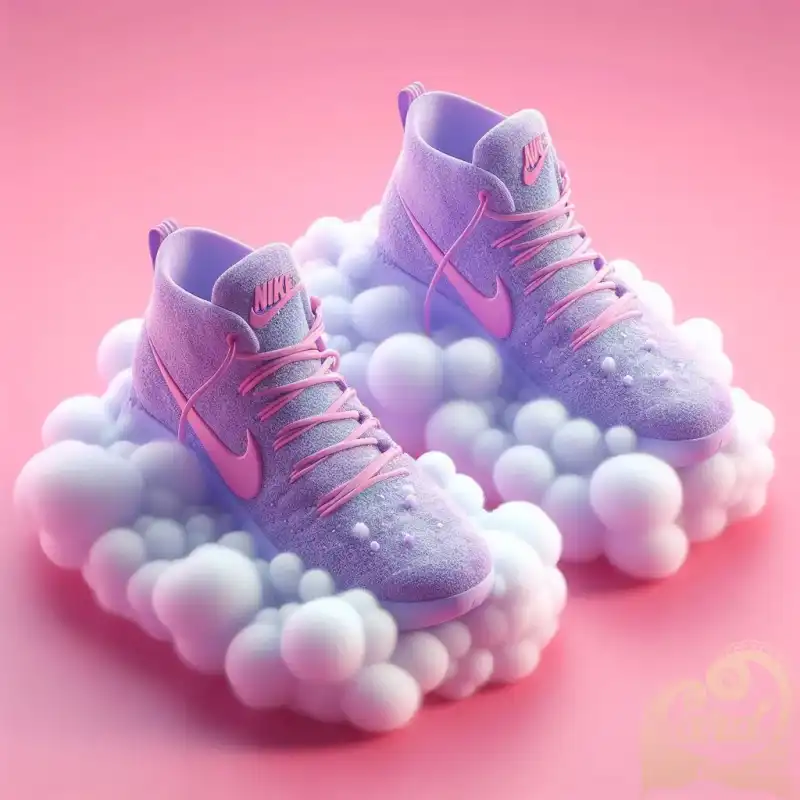 purple cotton candy shoes