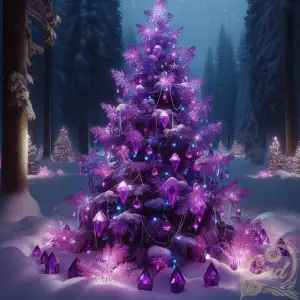 Purple crystal christmas tree