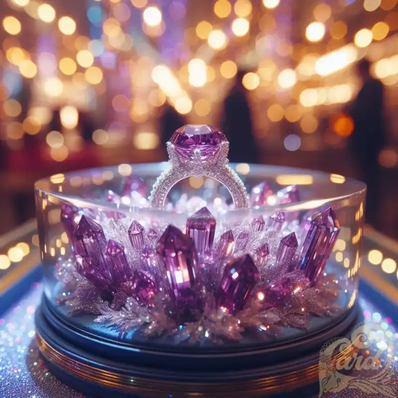 Purple crystal ring
