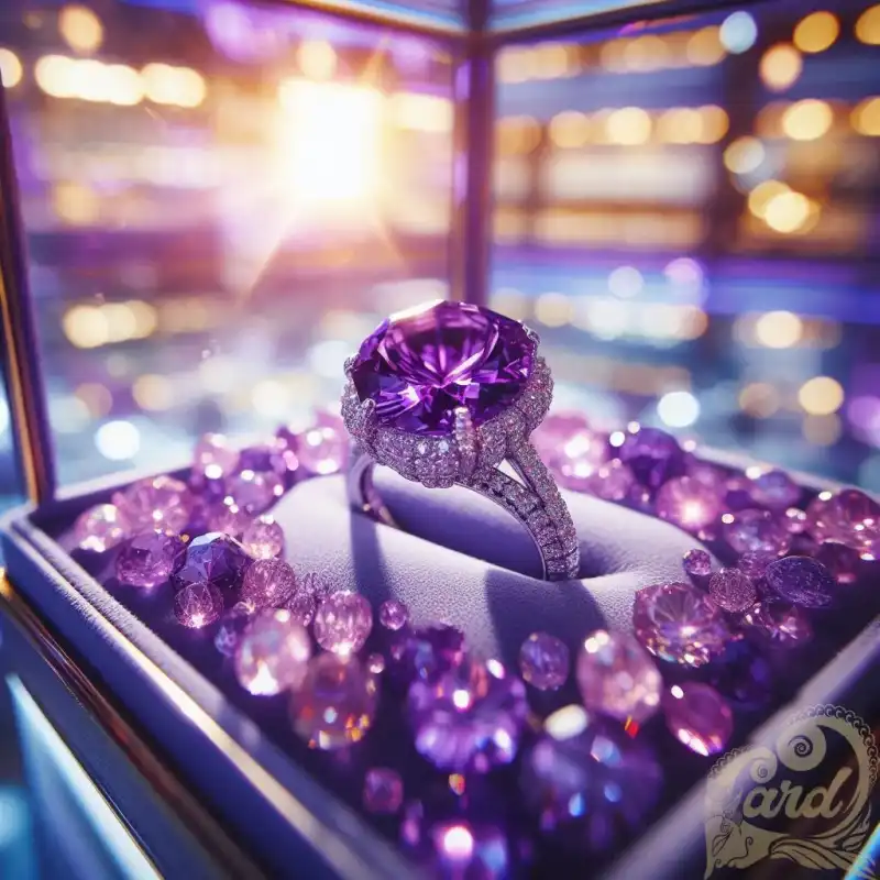 Purple crystal ring