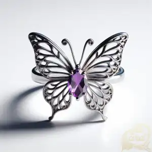 Purple Gem Butterfly Ring