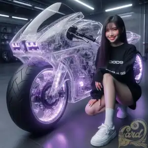 Purple Glass Motorcyle