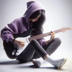 purple guitarist