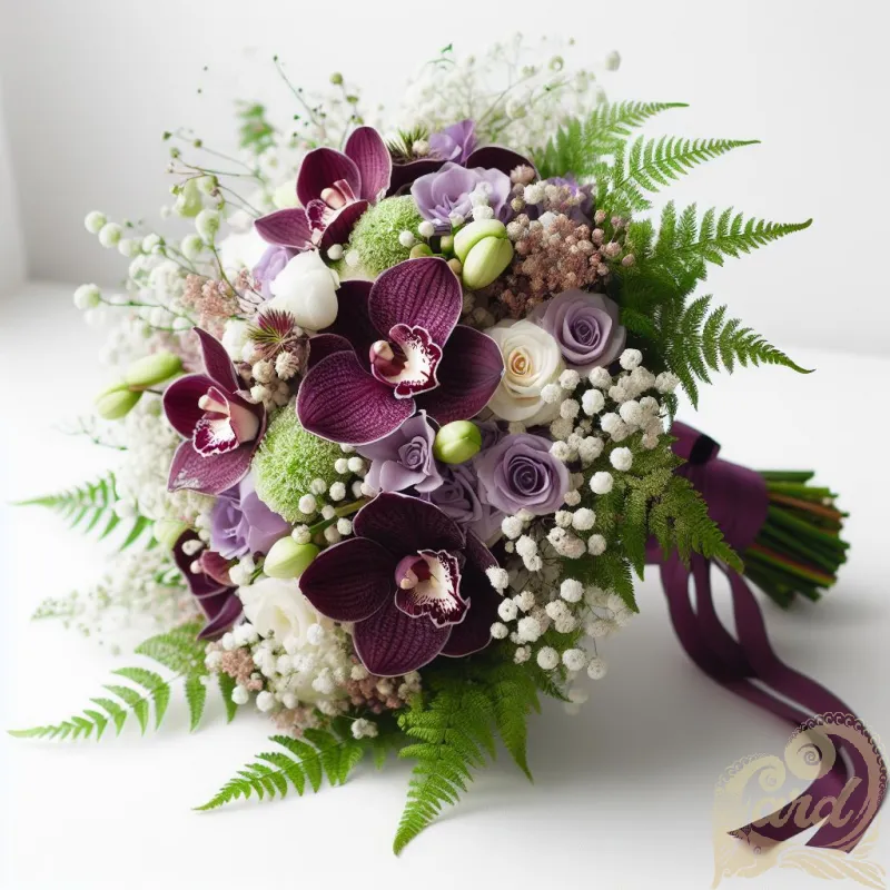 Purple Orchid Wedding Bouquet
