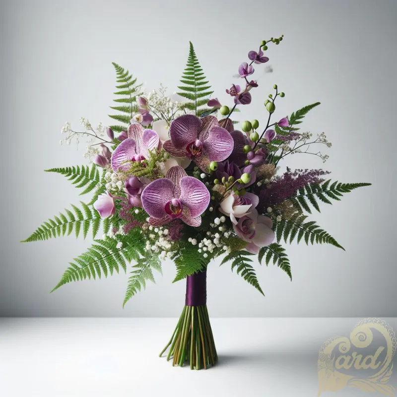 Purple Orchid Wedding Bouquet