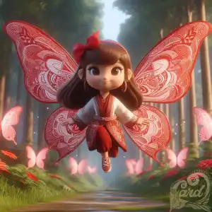 Red butterfly girl