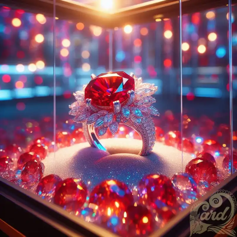 Red crystal ring