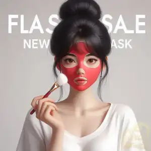 Red facial care mask