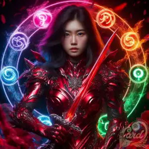 Red Female swordsman