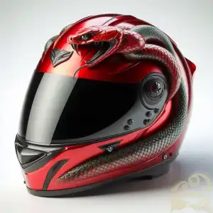 Red Full Face Snake Helmet