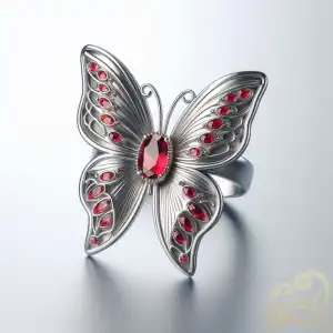 Red Gem Butterfly Ring