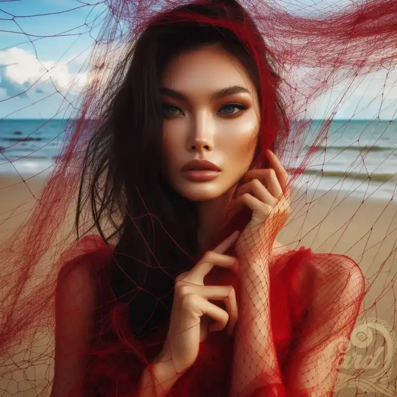 red netting dress