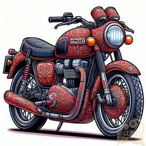 red retro motorcycle