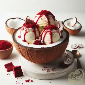 red velvet coconut ice cream