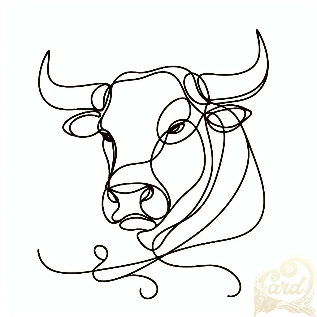 Romantic Bull Outline
