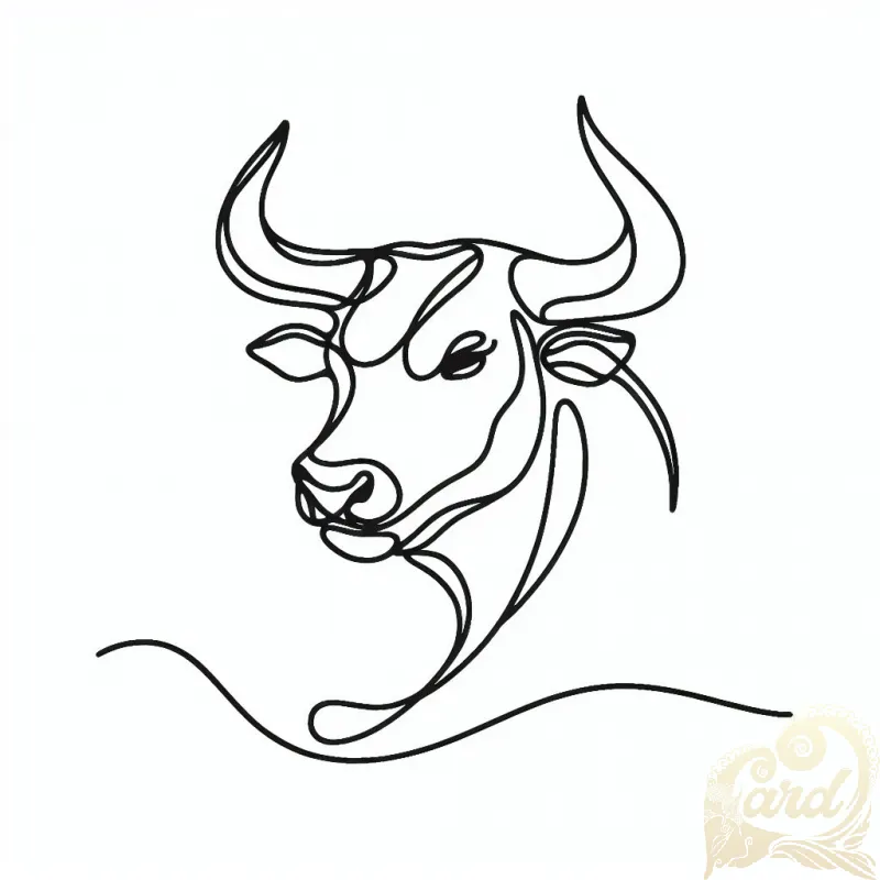 Romantic Bull Outline