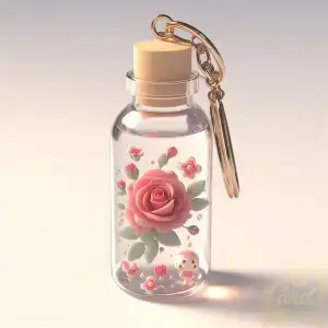 Rose flower keychain 
