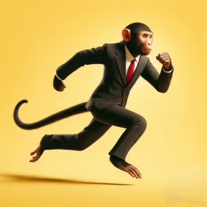 Running Monkey in Suit