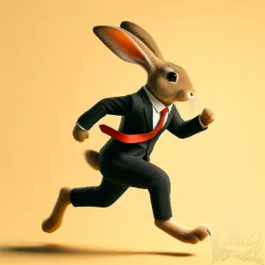 Running Rabbit in Suit