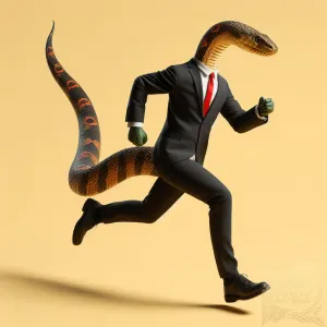 Running Snake in Suit
